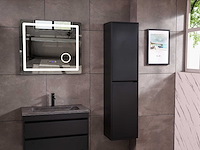 Mawialux badkamermeubel 1-persoons 80cm mat zwart met 1 hangkast - afbeelding 3 van  26