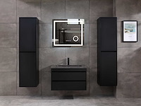 Mawialux badkamermeubel 1-persoons 80cm mat zwart met 1 hangkast