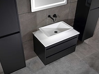 Mawialux badkamermeubel 1-persoons 80cm mat zwart met 1 hangkast - afbeelding 10 van  26