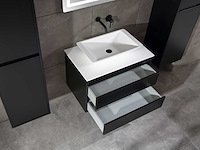 Mawialux badkamermeubel 1-persoons 80cm mat zwart met 1 hangkast - afbeelding 11 van  26