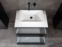 Mawialux badkamermeubel 1-persoons 80cm mat zwart met 1 hangkast - afbeelding 12 van  26