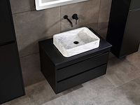 Mawialux badkamermeubel 1-persoons 80cm mat zwart met 1 hangkast - afbeelding 13 van  26