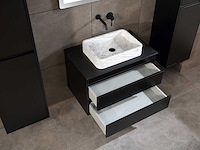 Mawialux badkamermeubel 1-persoons 80cm mat zwart met 1 hangkast - afbeelding 14 van  26