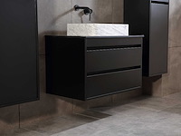 Mawialux badkamermeubel 1-persoons 80cm mat zwart met 1 hangkast - afbeelding 17 van  26