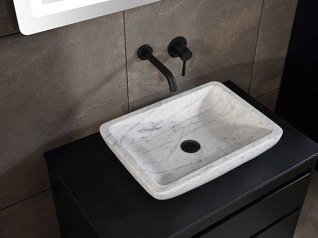 Mawialux badkamermeubel 1-persoons 80cm mat zwart met 1 hangkast - afbeelding 19 van  26