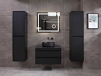 Mawialux badkamermeubel 1-persoons 80cm mat zwart met 1 hangkast - afbeelding 23 van  26