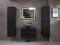 Mawialux badkamermeubel 1-persoons 80cm mat zwart met 1 hangkast - afbeelding 24 van  26