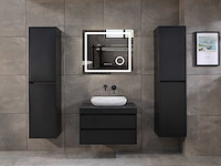 Mawialux badkamermeubel 1-persoons 80cm mat zwart met 1 hangkast - afbeelding 25 van  26