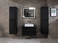 Mawialux badkamermeubel 1-persoons 80cm mat zwart met 1 hangkast - afbeelding 26 van  26