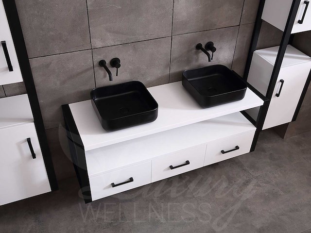 Mawialux badkamermeubel 150cm met 2 hangkasten - mat wit - afbeelding 27 van  30