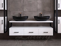 Mawialux badkamermeubel 150cm met 2 hangkasten - mat wit - afbeelding 11 van  30