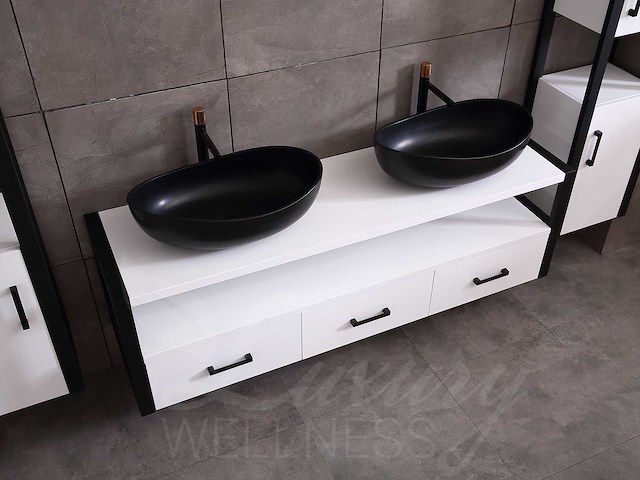 Mawialux badkamermeubel 150cm met 2 hangkasten - mat wit - afbeelding 4 van  28