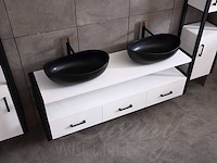 Mawialux badkamermeubel 150cm met 2 hangkasten - mat wit - afbeelding 4 van  28