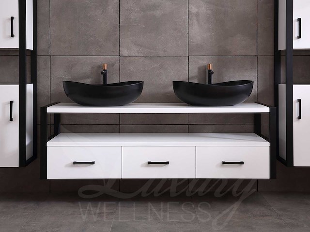 Mawialux badkamermeubel 150cm met 2 hangkasten - mat wit - afbeelding 11 van  28