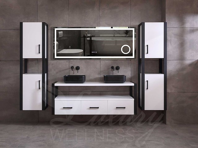 Mawialux badkamermeubel 150cm met 2 hangkasten - mat wit - afbeelding 12 van  28