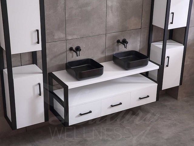 Mawialux badkamermeubel 150cm met 2 hangkasten - mat wit - afbeelding 22 van  28