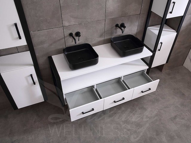 Mawialux badkamermeubel 150cm met 2 hangkasten - mat wit - afbeelding 27 van  28