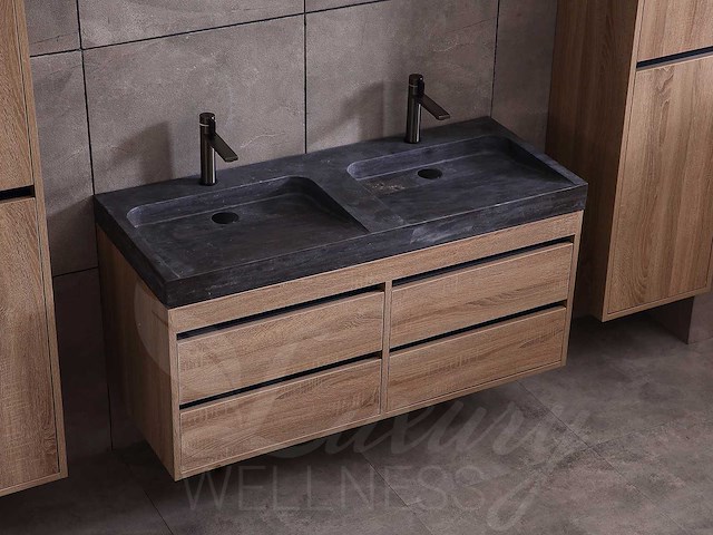 Mawialux badkamermeubel 2-persoons 120cm bruin eiken met hangkast - afbeelding 2 van  13