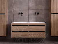 Mawialux badkamermeubel 2-persoons 120cm bruin eiken met hangkast - afbeelding 3 van  13