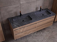 Mawialux badkamermeubel 2-persoons 160cm bruin eiken met hangkast - afbeelding 4 van  49