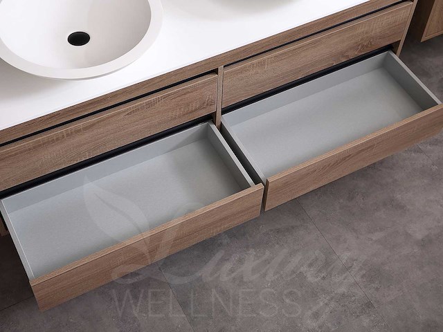 Mawialux badkamermeubel 2-persoons 160cm bruin eiken met hangkast - afbeelding 22 van  49