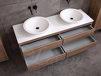 Mawialux badkamermeubel 2-persoons 160cm bruin eiken met hangkast - afbeelding 24 van  49