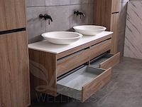 Mawialux badkamermeubel 2-persoons 160cm bruin eiken met hangkast - afbeelding 25 van  49