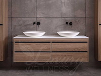 Mawialux badkamermeubel 2-persoons 160cm bruin eiken met hangkast - afbeelding 27 van  49