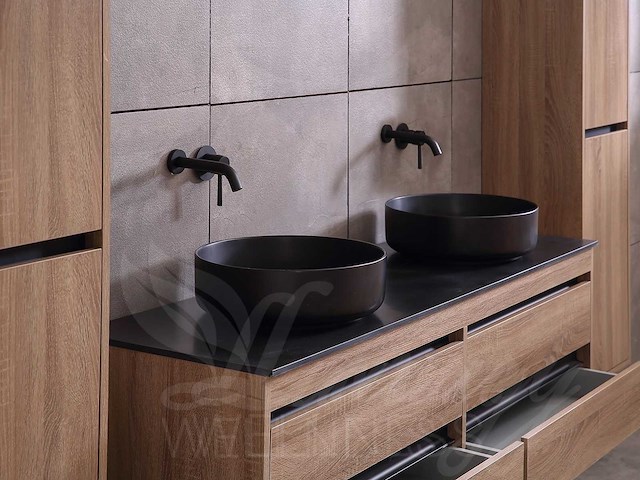 Mawialux badkamermeubel 2-persoons 160cm bruin eiken met hangkast - afbeelding 33 van  49