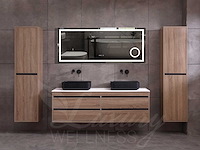 Mawialux badkamermeubel 2-persoons 160cm bruin eiken met hangkast - afbeelding 46 van  49