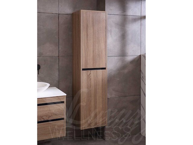 Mawialux badkamermeubel 2-persoons 160cm bruin eiken met hangkast - afbeelding 47 van  52