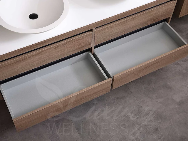 Mawialux badkamermeubel 2-persoons 160cm bruin eiken met hangkast - afbeelding 22 van  54