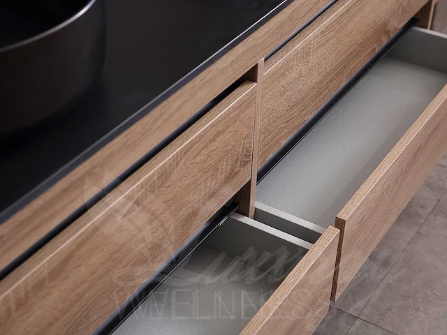 Mawialux badkamermeubel 2-persoons 160cm bruin eiken met hangkast - afbeelding 35 van  54