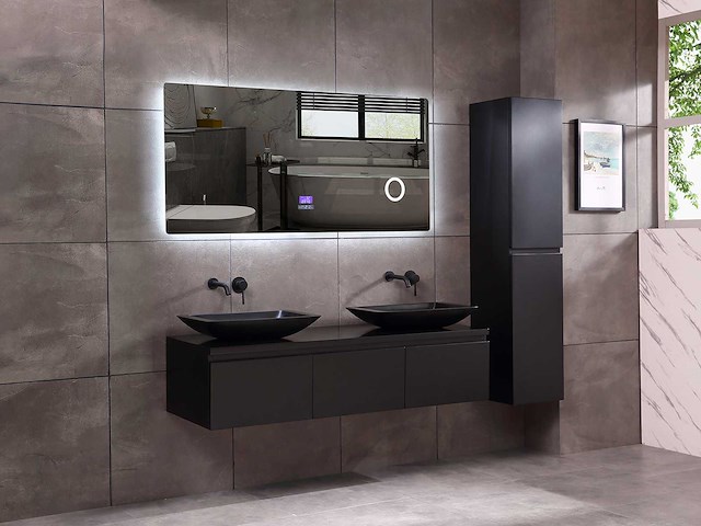 Mawialux badkamermeubel mat zwart 150/180cm breedte keuze - afbeelding 12 van  41