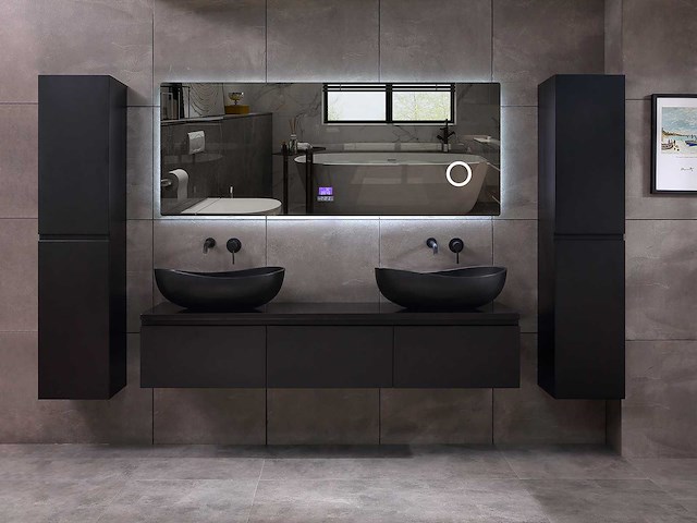 Mawialux badkamermeubel mat zwart 150/180cm breedte keuze - afbeelding 1 van  41