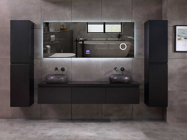 Mawialux badkamermeubel mat zwart 150/180cm breedte keuze - afbeelding 2 van  35