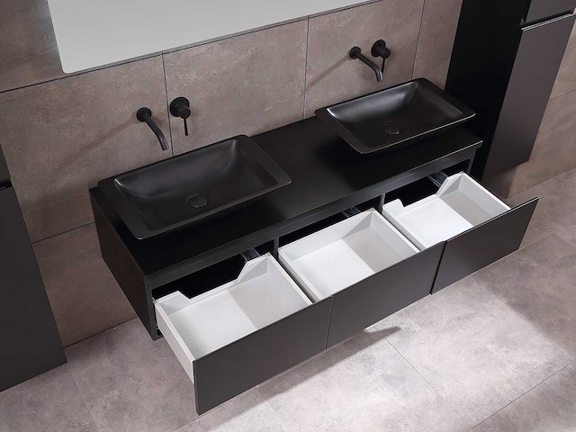 Mawialux badkamermeubel mat zwart 150/180cm breedte keuze - afbeelding 21 van  35