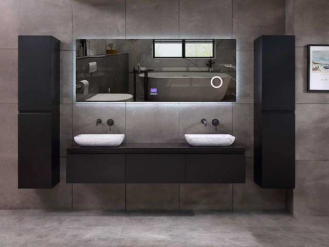 Mawialux badkamermeubel mat zwart 150/180cm breedte keuze - afbeelding 35 van  35