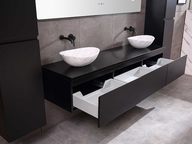 Mawialux badkamermeubel mat zwart 180cm - afbeelding 17 van  40