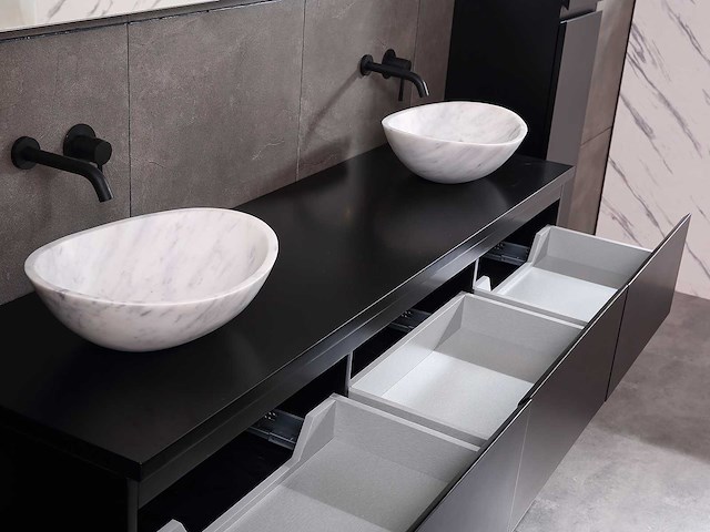 Mawialux badkamermeubel mat zwart 180cm - afbeelding 19 van  40