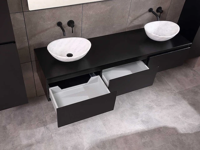 Mawialux badkamermeubel mat zwart 180cm - afbeelding 34 van  42