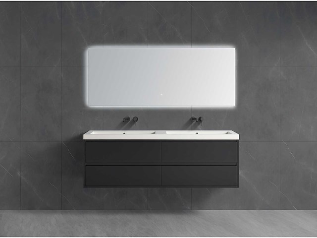 Mawialux badmeubelset 120cm - mat zwart - afbeelding 1 van  9