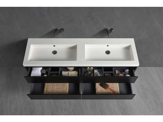 Mawialux badmeubelset 120cm - mat zwart - afbeelding 3 van  9