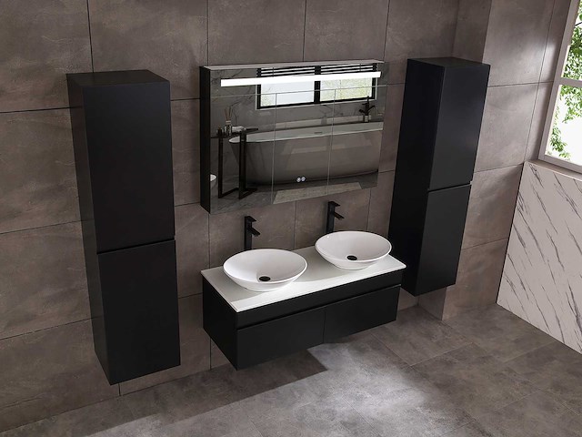 Mawialux badmeubelset 120cm mat zwart (zonder hangkast) - afbeelding 4 van  10