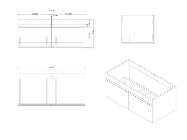 Mawialux badmeubelset 120cm mat zwart (zonder hangkast) - afbeelding 9 van  10