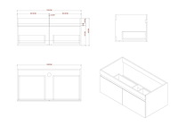 Mawialux badmeubelset 120cm mat zwart (zonder hangkast) - afbeelding 9 van  10