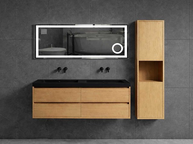 Mawialux badmeubelset 120cm met hangkast - eiken - afbeelding 1 van  6