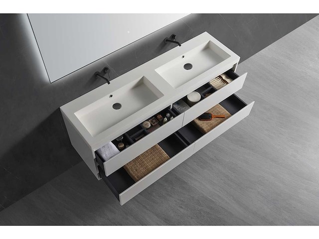 Mawialux badmeubelset 120cm met hangkast - mat wit - afbeelding 4 van  7