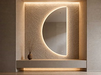 Mawialux decoratieve halve maan led spiegel in 180 of 200cm (zonder rand of mat zwart/goud rand) - afbeelding 13 van  19