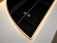 Mawialux decoratieve halve maan led spiegel in 180 of 200cm (zonder rand of mat zwart/goud rand) - afbeelding 14 van  19